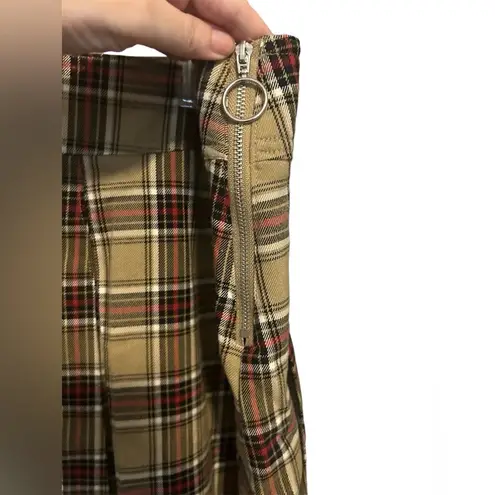 Jolt  Tan Plaid Skirt With Front Flap Size X-Large