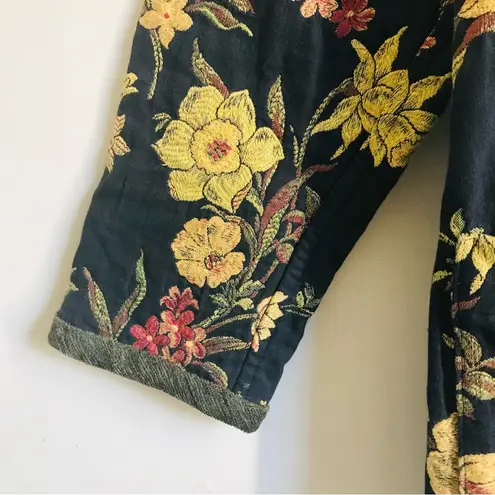Vintage Indago Design Floral Tapestry Reversible Art to Wear Kimono Jacket Size M
