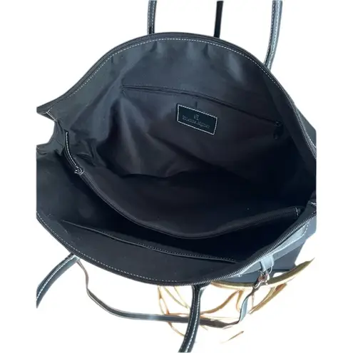 Etienne Aigner Black Travel Bag. Double Handles. Long Strap. Nylon & Vegan Leather