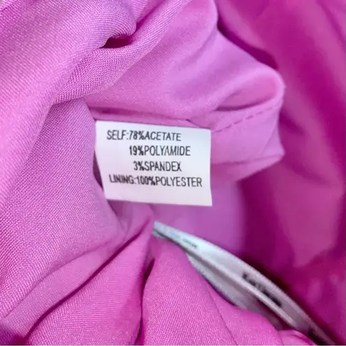 Kay Unger Pink V-Neck Sleeveless Ruched Front Mini Sheath Cocktail Dress