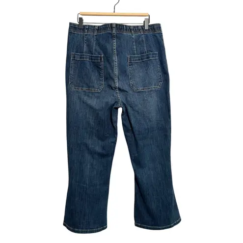 Pilcro NWT Anthropologie Flare Cropped Jeans Women's XL Denim Mid Rise Pull On
