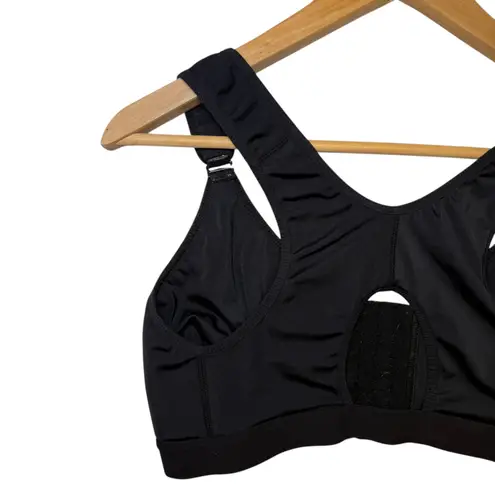 Womens Black Front Closure Comfort Support Bra Racerback Adjustable Straps XL