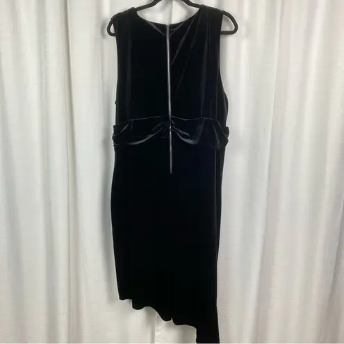 Eloquii Black Velour V Neck Midi Dress Sz.22W NWT