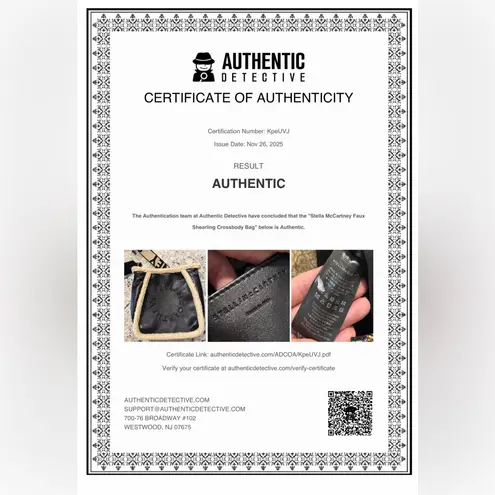 Stella McCartney Leather Black Cream Faux Fur Trim Shoulder Bag Open Purse