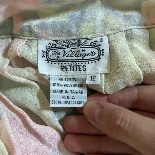 The Villager Petite Floral Pleated Midi Skirt Size 12 Vintage Pink