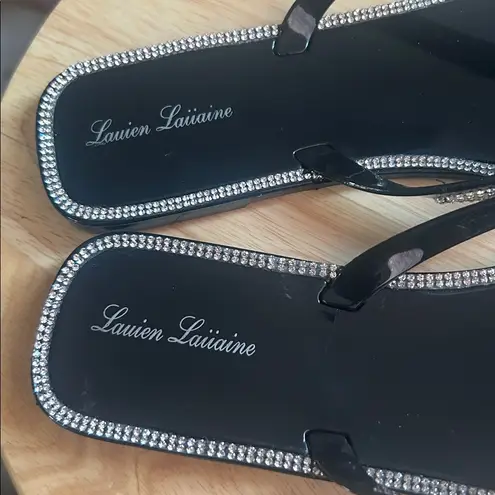 Lauren Lorraine Tampa Black Sandals With Bling Size 9.5