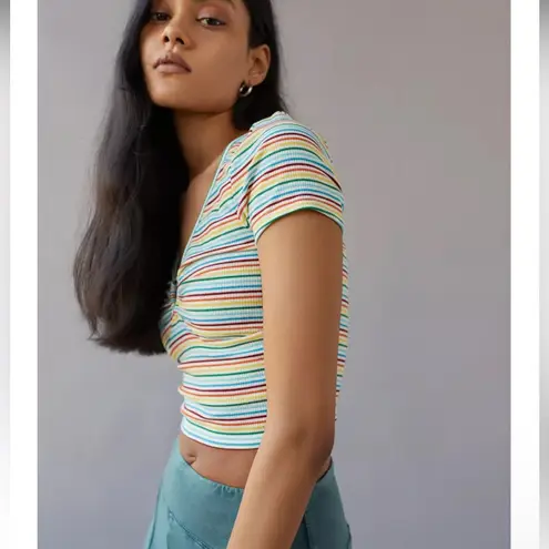 Urban Renewal UO Remnants Heart O-Ring Rainbow Top size Medium