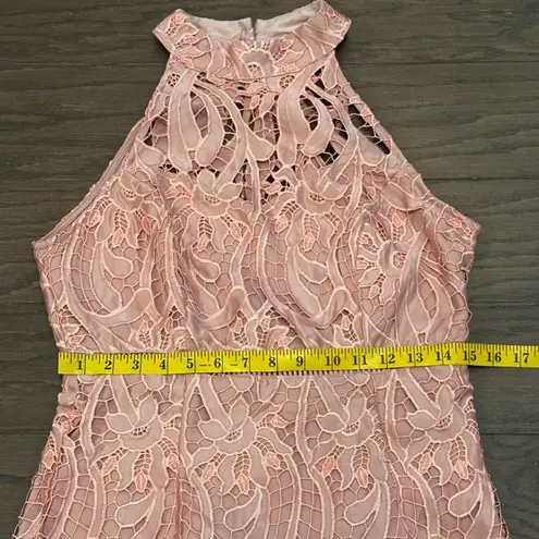 Bardot  Isa Lace Halter Dress In Vin Rose Size 8