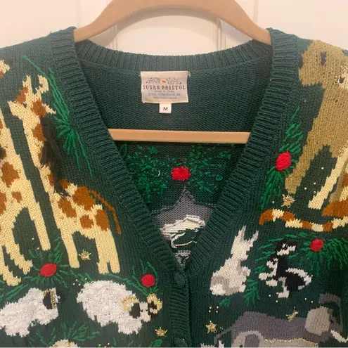 Susan Bristol Vintage “Noah’s Ark” Theme Medium Knit Sweater. 2750