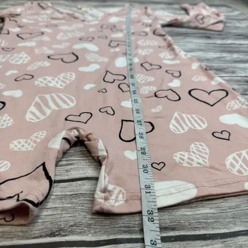 shosho Women's Loungewear Romper Pink White Black Hearts L LG Large Booty Shorts