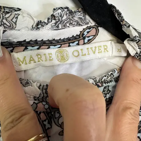 Marie Oliver Catie Silk Midi Dress Women’s XL Long Sleeve Opal Medallion print