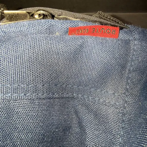 Route 66 Vintage Retro Fanny Pack Blue Adjustable Strap Zipper Pockets Belt EUC