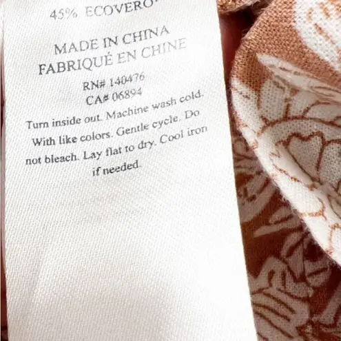 Faherty Womens Isha Linen Jai Floral Sleeveless Shift Dress Size XS