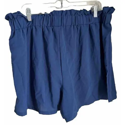 WOMENS PLUS JUNIOR SIZE 3XL ROYAL BLUE SHORT FLOWY SHORTS WITH ELASTIC WAIST