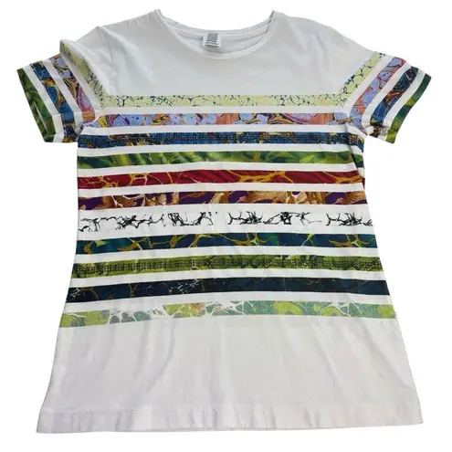 Rosie Assoulin Fall/Winter 2018 Designer Striped Multicolored Print Bedazzled S White