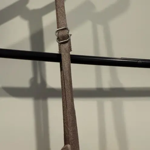 Aakaa Champagne Babydoll Dress with Bow Accent