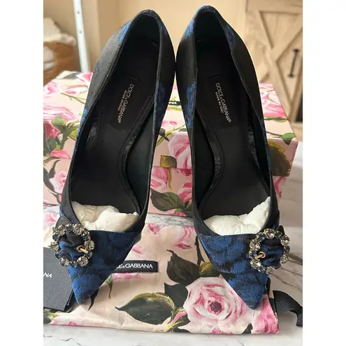 Dolce & Gabbana NEW Elegant Blue CRYSTAL Embellished Womens Pumps 36.5