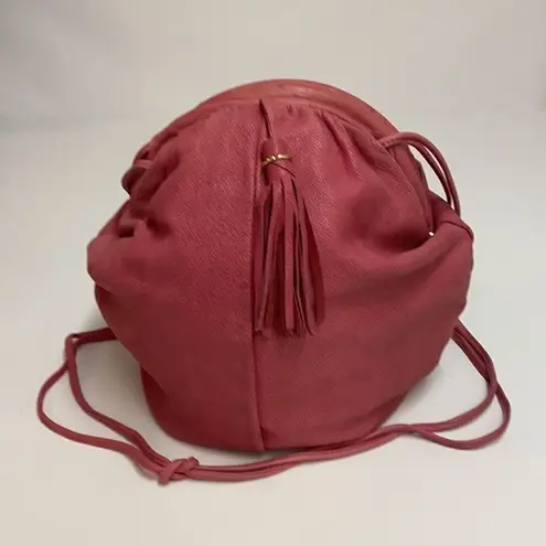 Vintage Valley Girl Pink Leather Clam Shell Crossbdy Bag A27