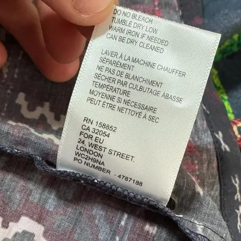 Floral Print Dress Long Sleeve Mini Dress Colorful Bohemian Dress Black