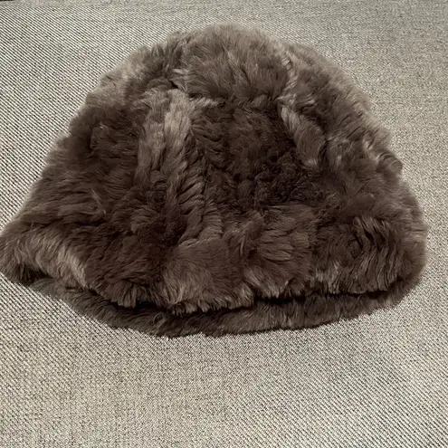 Belle Fare | Stade Knitted Beanie Rabbit Fur Hat Grey Gray