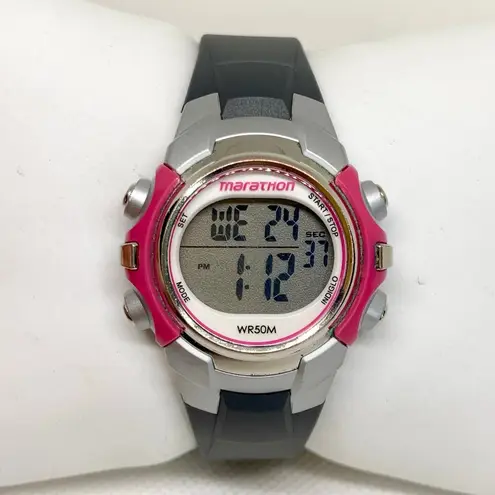 Marathon women’s digital multifunction watch 33mm silver pink tone running
