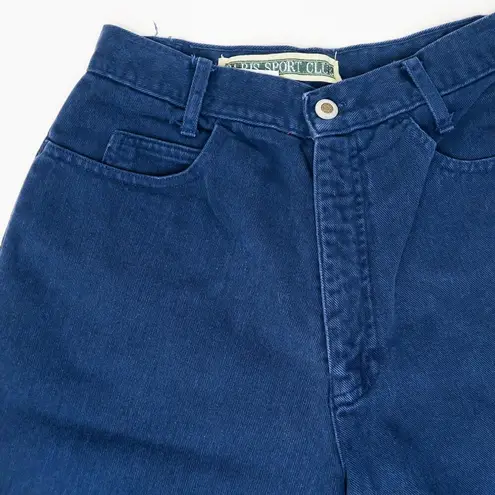 Vintage 80s Paris Sports Club Navy Blue High Waisted Denim Shorts Size 25