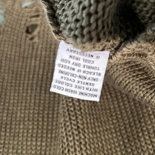 525 America Distressed Crewneck Sweater Olive Green Long Sleeve Pullover Medium - Image 5