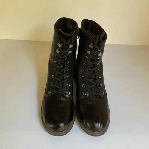 B.O.C Black Combat Boots Women’s Size 7.5M Faux Leather Lace