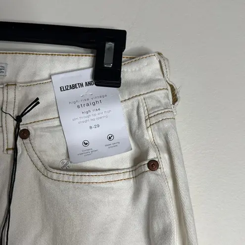 Elizabeth and James Women’s New High-Rise Vintage Straight Off White Jeans sz 29