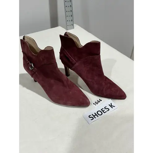 Adrienne Vittadini Woman’s Shaye Mauve Suede Pt Toe Back Zip Heel 8.5 M Bootie