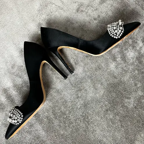 Badgley Mischka Black and Rhinestone Heels Size 8.5