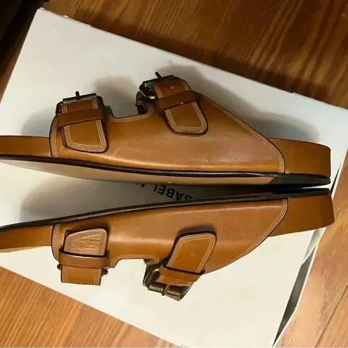 Isabel Marant NIB Folk Laser Lennyo Leather Sandals Cognac Tan Brown 8 1/2