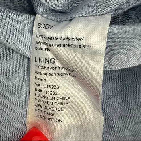 Lucca Couture Lucca Petal Print Square Neck Crop Blouse Blue White Large Long Balloon Sleeve