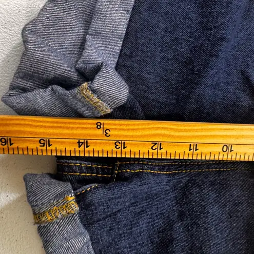 Denim Blvd Paperbag Waist Denim Shorts Dark Wash Cuffed Women's Size M