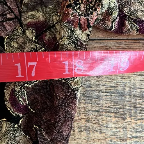 MSK Floral Draped Collar Top – Size Small Black