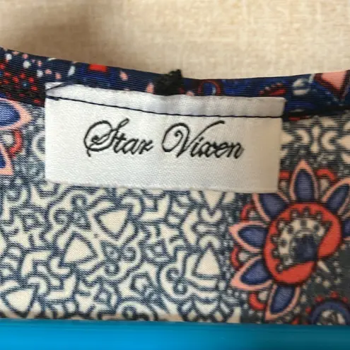 Star Vixen Blue Asymmetrical 3/4 Sleeve Tunic petite small Size undefined