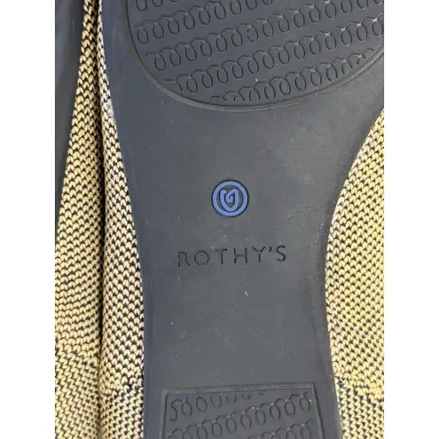 Rothy's Point Gold Herringbone Black Toe Women's Shoes Flats Loafers Retired W10 Size 10