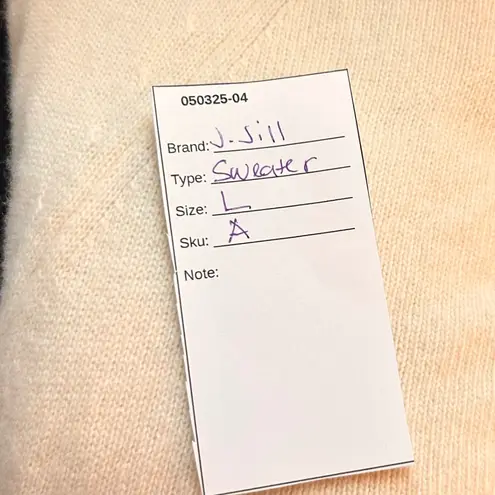 J Jill Womans Sweater Size L Cream Modern Minimalist Layering Oversized Size L