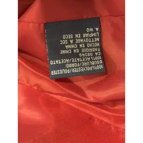 Jones Wear Suit Women's 6 Lined Fire Red 3/4 Puff Sleeve Mob Wife Office Siren