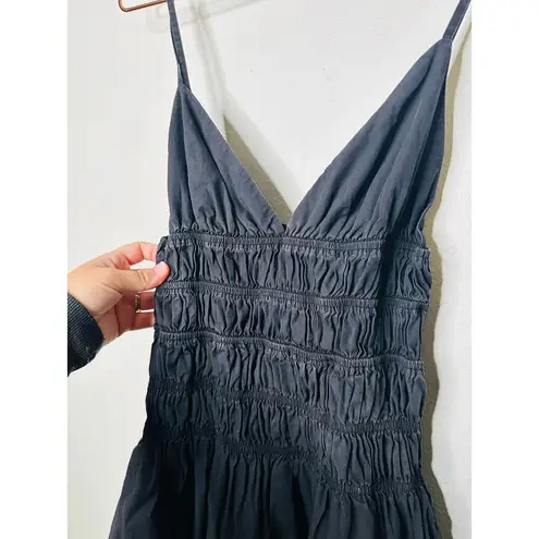 SAU LEE Black 100% Cotton Hourglass Smock Waist Brielle Midi Dress Size US 4