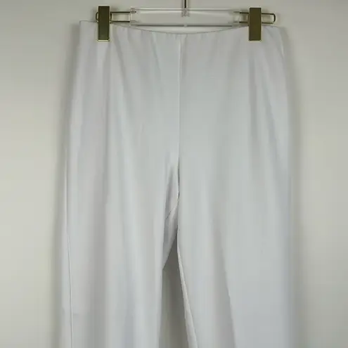 Dennis Basso Regular Luxe Crepe Slim-Leg Ankle Pants with Lace White Size XS
