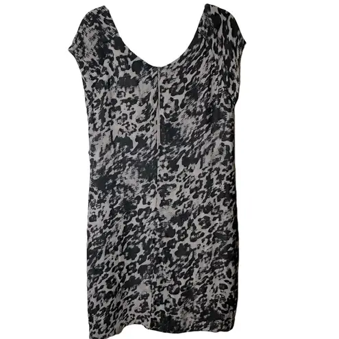 Rosemunde Copenhagen Blurred Animal Print Dress Size 42 NWT Viscose #6045 Black