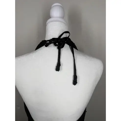 Sue Wong Vtg Nocturne Womens Black Beaded Babydoll Maxi Dress 4 Whimsigoth Y2k