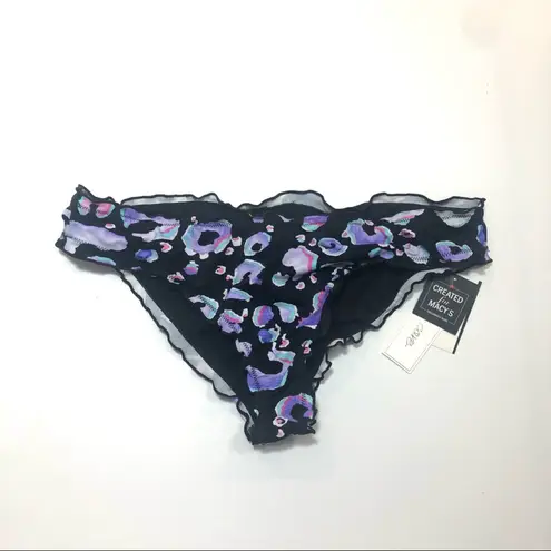 Salt+Cove Animal Print ruffle bikini swim bottom Black Size L