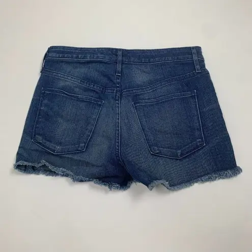 Mossimo Denim  Women High Rise Shorts Blue Size 8 Power Stretch Cut Off Button