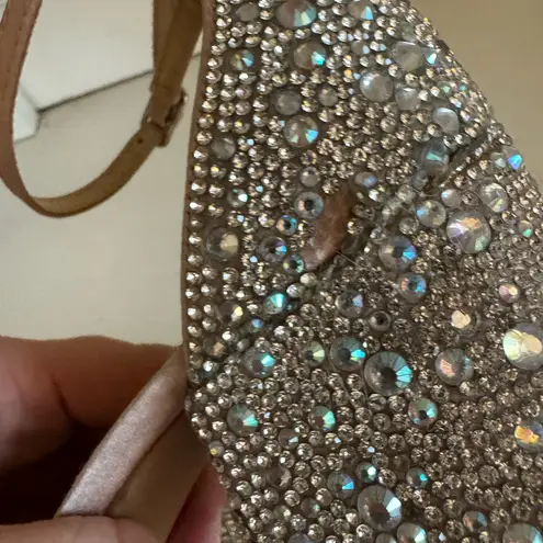 Betsey Johnson  Hannah sparkly rhinestone strappy heels size 8