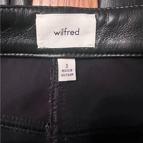 Wilfred Aritzia The Melina Flare Vegan Leather High-Rise Pants in Black Size 2