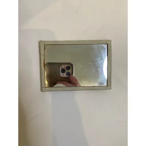 Vintage Floral Tapestry Needlepoint Purse Handbag Granny w/ Small Mirror EUC Tan