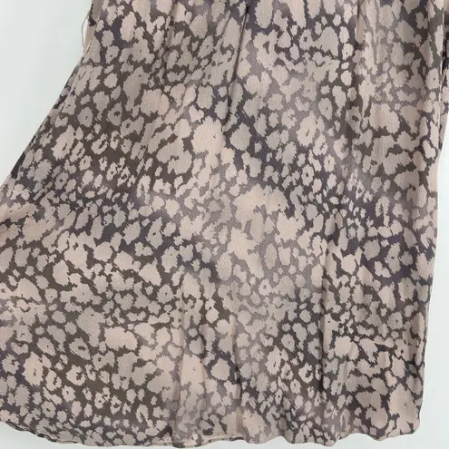 Rebecca Taylor Leopard Animal Print Mini Dress Womens 4 Pink Lightweight Flowy