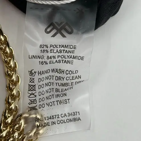 PILYQ PQ SWIM Gwen Bikini Top Size Medium NWT Black Gold Chain Swim Glam Halter